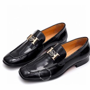 Giày Loafer Hermes nam da bóng logo kim loại hàng hiệu - Ảnh 2