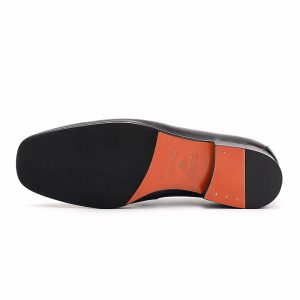 Giày Loafer Hermes nam da trơn màu đen phiên bản hàng hiệu - Hình ảnh 7