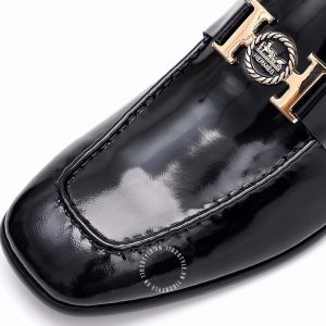 Giày Loafer Hermes nam da bóng logo kim loại hàng hiệu - Ảnh 7