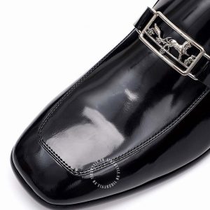 Giày Loafer Hermes nam màu đen da bóng phiên bản hàng hiệu - Hình ảnh 8