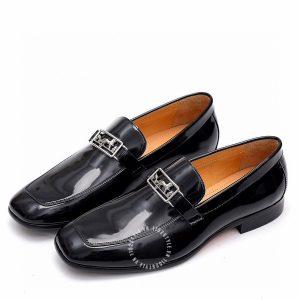 Giày Loafer Hermes nam màu đen da bóng phiên bản hàng hiệu - Hình ảnh 3