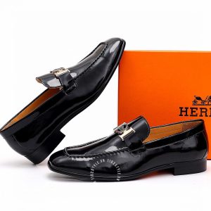 Giày Loafer Hermes nam da bóng logo kim loại hàng hiệu - Ảnh 5