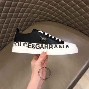 Giày thể thao D&G unisex màu trắng phối logo đen cao cấp Luxury - Ảnh 5