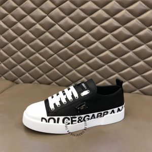 Giày thể thao D&G unisex màu trắng phối logo đen cao cấp Luxury - Ảnh 6