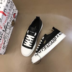 Giày thể thao D&G unisex màu trắng phối logo đen cao cấp Luxury - Ảnh 4