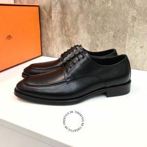 Giày nam hàng hiệu Hermes màu đen super fake loại 1 - Hình ảnh 5