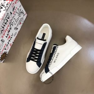 Giày thể thao Dolce & Gabbana màu trắng logo đen hàng hiệu - Ảnh 3