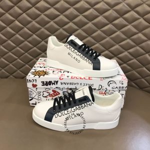 Giày thể thao Dolce & Gabbana màu trắng logo đen hàng hiệu - Ảnh 4