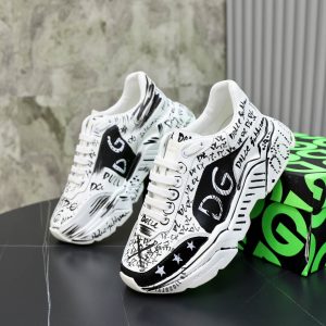 Giày thể thao D&G màu trắng hoạ tiết chữ đen hàng hiệu - Ảnh 5