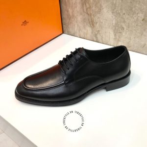 Giày nam hàng hiệu Hermes màu đen super fake loại 1 - Hình ảnh 6