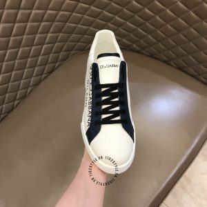 Giày thể thao Dolce & Gabbana màu trắng logo đen hàng hiệu - Ảnh 5