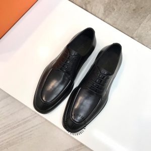 Giày nam hàng hiệu Hermes màu đen super fake loại 1 - Hình ảnh 2