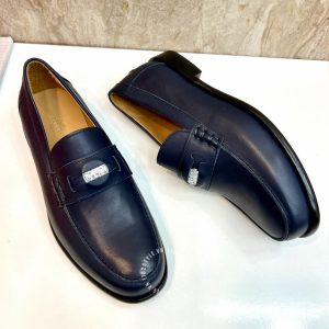 Giày Loafer Hermes nam màu xanh da trơn hàng hiệu giá tốt - Hình ảnh 5