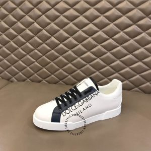 Giày thể thao Dolce & Gabbana màu trắng logo đen hàng hiệu - Ảnh 7