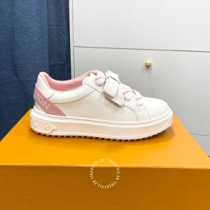 Giày thể thao Louis Vuitton nữ màu trắng đế hồng hàng hiệu - Ảnh 5