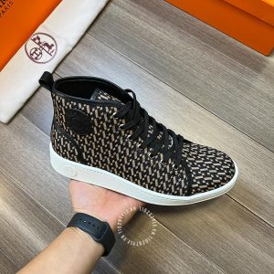 Giày nam Hermes sneaker boot màu đen họa tiết cao cấp - Hình ảnh 7