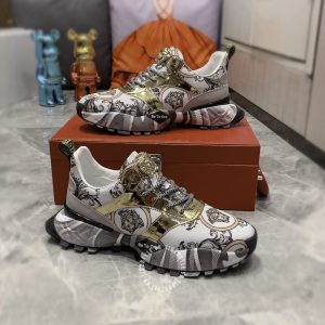 Giày nam Versace thể thao phối màu logo kim loại cao cấp - Ảnh 2