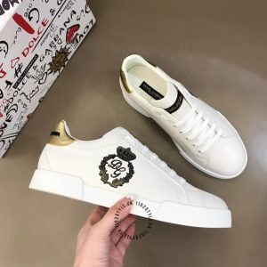 Giày sneaker Dolce & Gabbana màu trắng gót vàng cao cấp - Ảnh 2