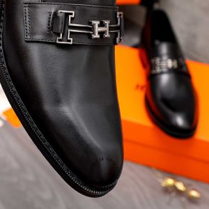 Giày nam cao cấp Hermes màu đen Super Fake - Ảnh 7