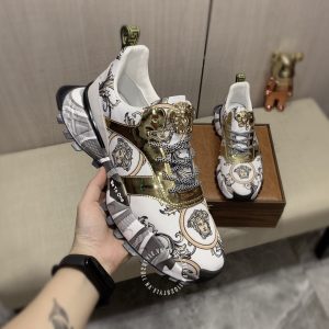 Giày nam Versace thể thao phối màu logo kim loại cao cấp - Ảnh 4
