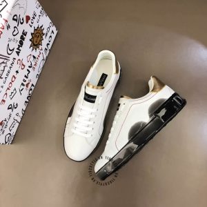 Giày Dolce & Gabbana unisex màu trắng đế đen cao cấp - Ảnh 5