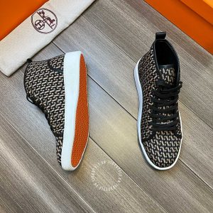 Giày nam Hermes sneaker boot màu đen họa tiết cao cấp - Hình ảnh 5