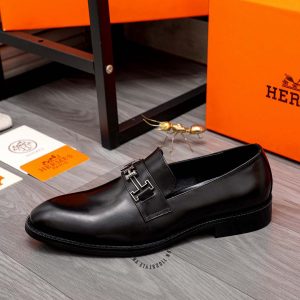 Giày nam cao cấp Hermes màu đen Super Fake - Ảnh 4