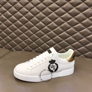 Giày sneaker Dolce & Gabbana màu trắng gót vàng cao cấp - Ảnh 7