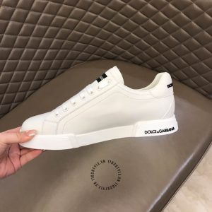 Sneaker unisex D&G màu trắng logo đen da thật cao cấp - Hình ảnh 7