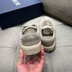 Giày nam Dior màu ghi da lộn cao cấp - Ảnh 5