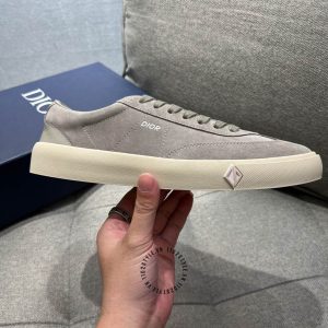 Giày nam Dior màu ghi da lộn cao cấp - Ảnh 4