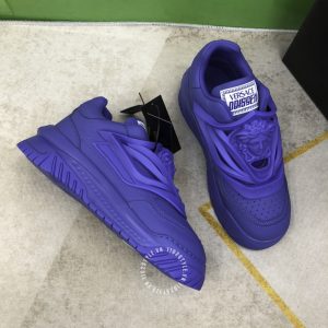 Giày sneaker Versace nam da xịn màu xanh cao cấp - Ảnh 2