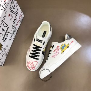 Sneaker unisex D&G màu trắng hoạ tiết nổi bật cao cấp - Ảnh 4