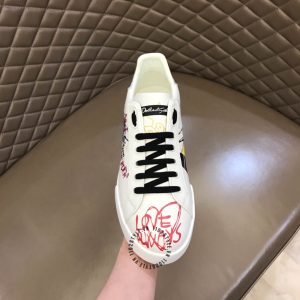 Sneaker unisex D&G màu trắng hoạ tiết nổi bật cao cấp - Ảnh 5