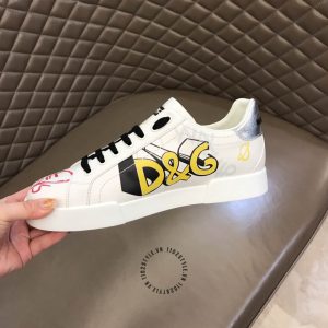 Sneaker unisex D&G màu trắng hoạ tiết nổi bật cao cấp - Ảnh 7
