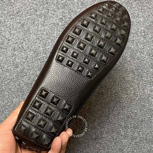 Giày nam Hermes da sần màu đen siêu cấp - Hình ảnh 8