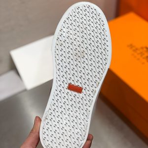 Giày nam Hermes sneaker boot màu ghi phối nâu fake loại 1 - Hình ảnh 9