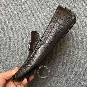 Giày nam Hermes da sần màu đen siêu cấp - Hình ảnh 6