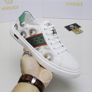 Giày nam thể thao Versace màu trắng họa tiết fake 1:1 - Ảnh 4