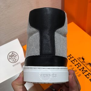 Giày nam Hermes sneaker boot màu ghi phối đen fake 1:1 - Hình ảnh 9