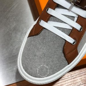 Giày nam Hermes sneaker boot màu ghi phối nâu fake loại 1 - Hình ảnh 6
