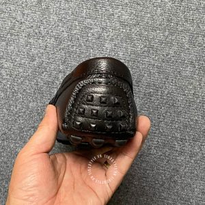 Giày nam Hermes da sần màu đen siêu cấp - Hình ảnh 9
