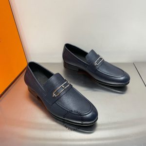 Giày Hermes nam hàng hiệu xách tay màu xanh than replica 1:1 - Hình ảnh 4