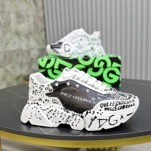 Giày thể thao D&G nam màu trắng hoạ tiết đen hàng hiệu - Ảnh 5