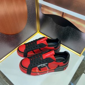Giày da thật Dolce & Gabbana nam màu đen phối đỏ hàng hiệu - Ảnh 3
