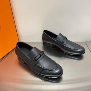 Giày lười Hermes like auth nam hàng hiệu màu đen cao cấp - Ảnh 3