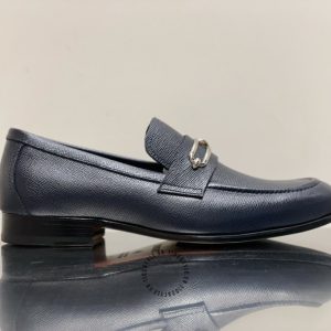 Giày Hermes nam hàng hiệu xách tay màu xanh than replica 1:1 - Hình ảnh 5