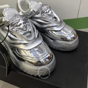 Giày nam Versace sneaker màu bạc cao cấp hàng hiệu - Ảnh 4