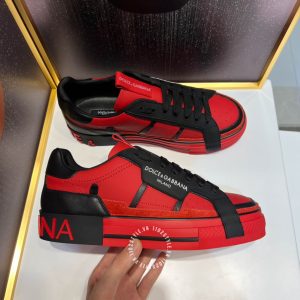 Giày da thật Dolce & Gabbana nam màu đen phối đỏ hàng hiệu - Ảnh 4