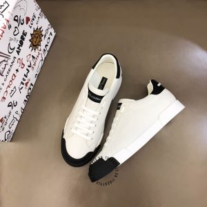 Sneaker Dolce & Gabbana unisex màu trắng da thật hàng hiệu - Ảnh 2